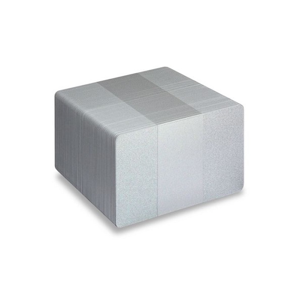 Billede af Sølv gennemfarvet plastkort blanke - CR80 (SØLV KERNE). 70102029