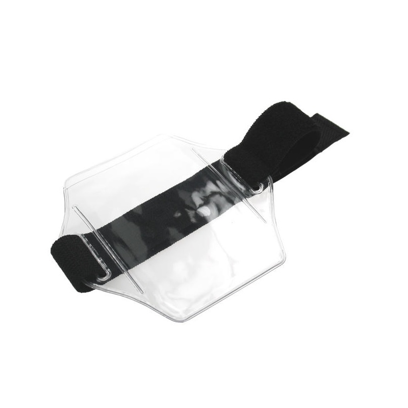 Picture of Black Vinyl Adjustable Armband Card Holder / carrying case soft plastic. 60270288